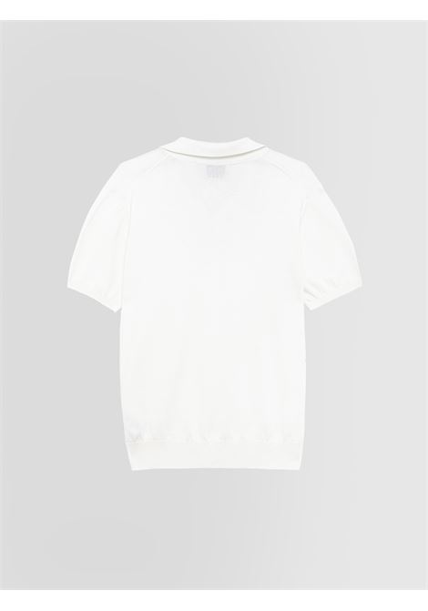 Alpha Studio polo in crepe di cotone bianco senza bottoni ALPHA STUDIO | Polo | AU-5041B1000